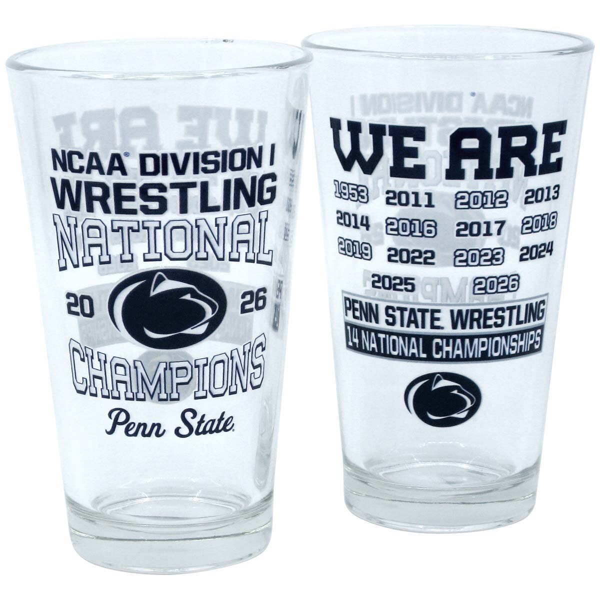 pint glass Wrestling National Champions 2026 Penn State
